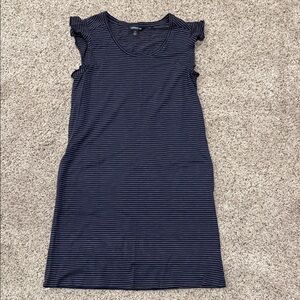Striped Navy Blue Sleeveless Dress